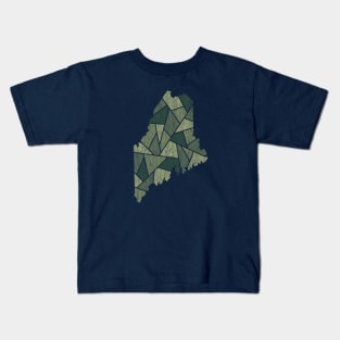 Maine Mosaic - Northern Woods Kids T-Shirt